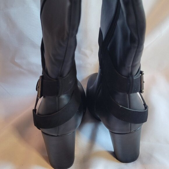 Black Heeled Boot Justfab Dosha Women's Size 9 - Picture 3 of 14